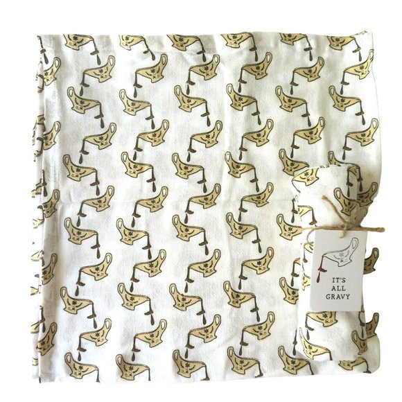 2 Cotton Kitchen Dishtowels Dish Towels Holiday Thanksgiving Gravy 26 x 18 - Picture 3 of 5